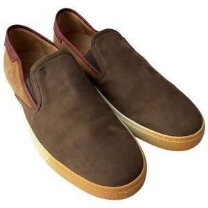 TOD'S Brown Suede Slip On Loafers Sneakers